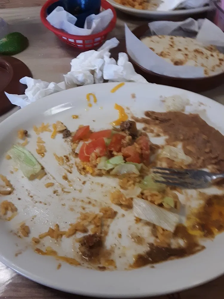 Enchiladas Rancheras with Rice and Beans